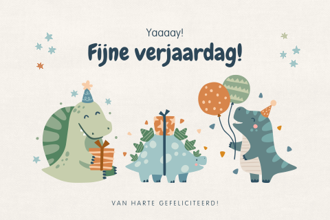 Dino felicitatie verjaardagkaart voor een jongen