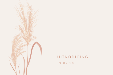 Rustige uitnodiging jubileum met siergrassen