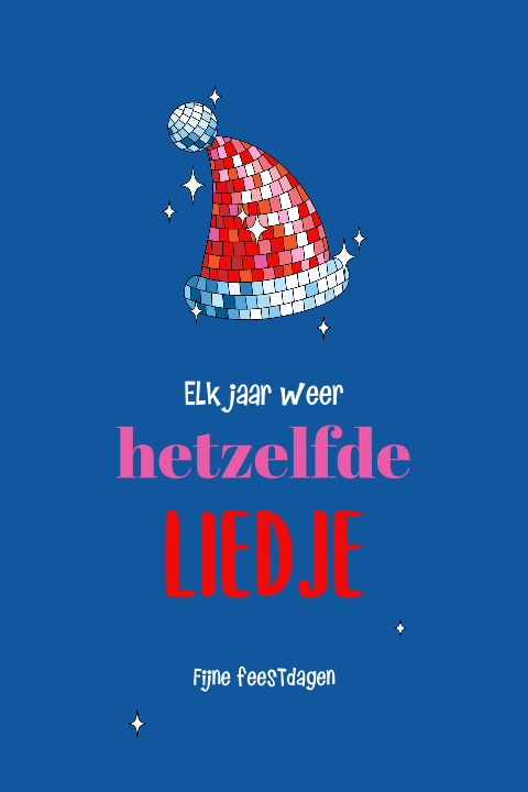 Discobal kerstmuts kerstkaart