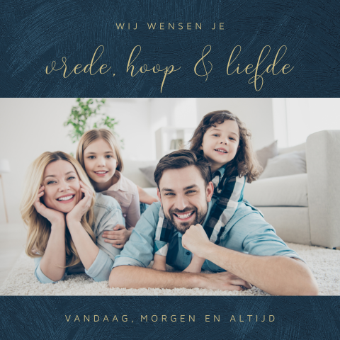 Foto kerstkaart vrede, hoop en liefde
