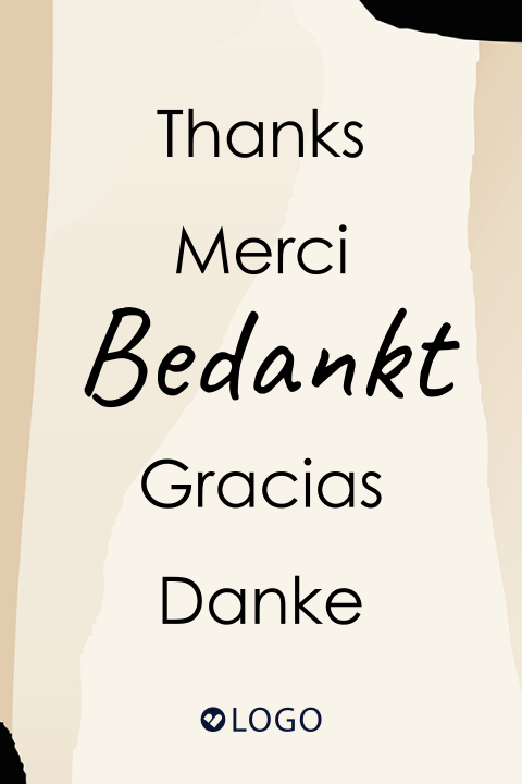 Klein bedank kaartje zakelijk