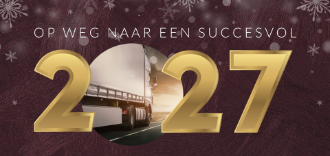Transport en logistiek kerstkaart zakelijk met foto en 2027
