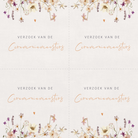 Ceremoniemeester extra DIY kaartjes voor trouwen