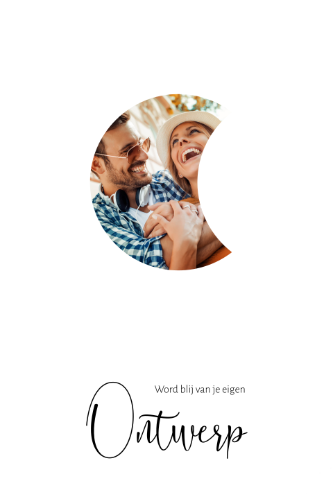 Zelf ontwerpen staand enkel met foto in maan
