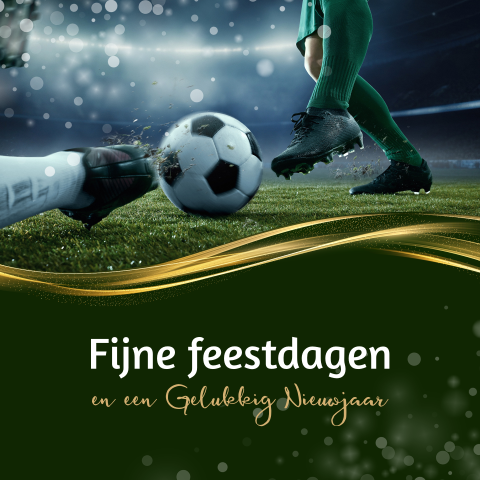 Zakelijke kerstkaart met eigen foto voetbal