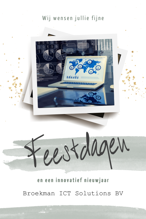 Zakelijke kerstkaart met laptop voor ict branche