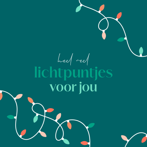 Wenskaart kerst lichtpuntjes Stichting Long COVID
