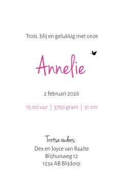 Karton look meisjeskaartje met silhouet en groot hart