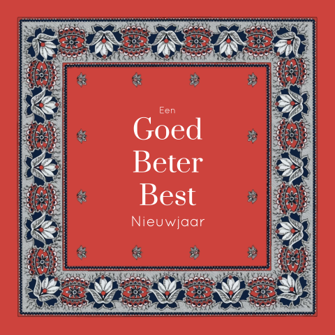 Boerenzakdoek kerstkaart Beter Best Nieuwjaar