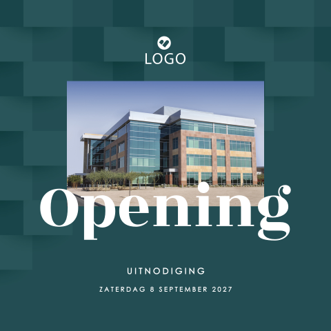 Abstracte vormen zakelijke uitnodiging opening bedrijf met eigen logo
