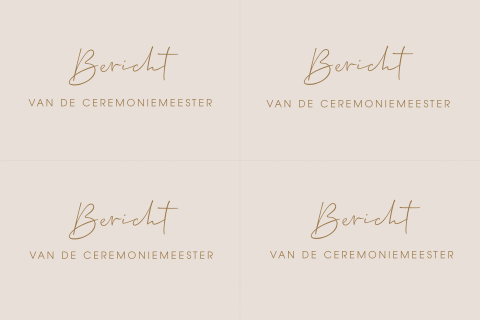 Basic minikaartjes ceremoniemeester voor trouwkaart