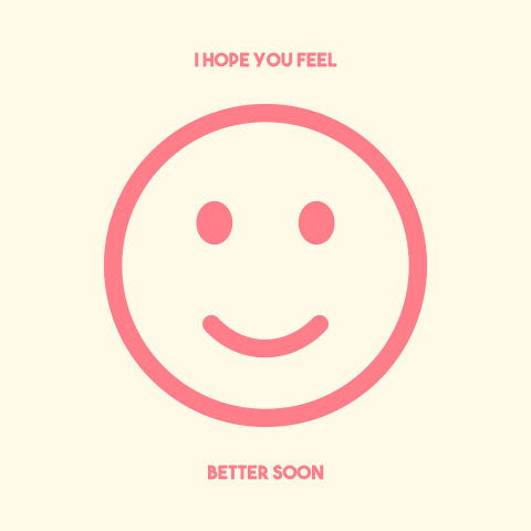 Beterschap wenskaart met smiley