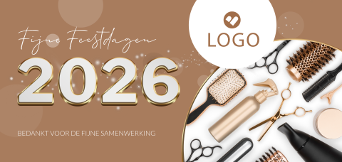 Beauty en hair zakelijke kerstkaart met foto