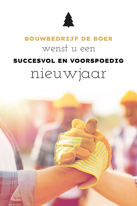 Zakelijke kerstkaart voor de bouw met sneeuwpop