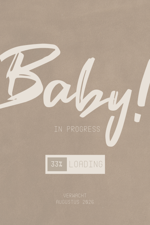 Aankondiging zwangerschap met voortgangsbalk en trendy kleuren