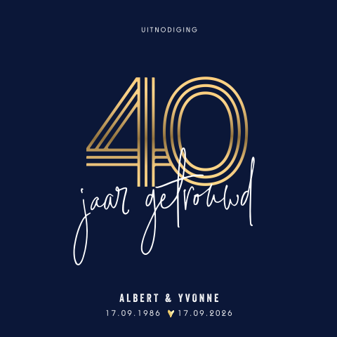 Basic jubileumkaart 40 jaar getrouwd