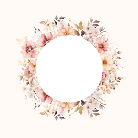 Bloemen trouwkaart met uitsnede