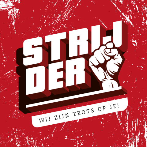 Strijder wij zijn trots op je sterkte kaart