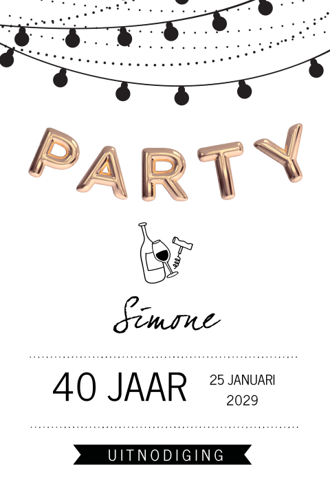 Verjaardag uitnodiging met foil ballon