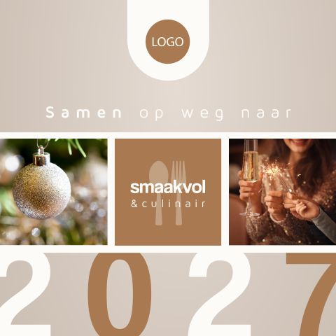 Zakelijke kerstkaart smaakvol en culinair 2027 met eigen logo