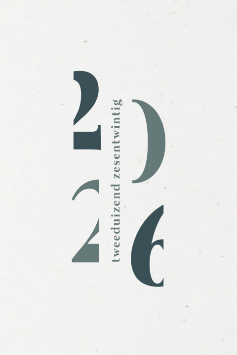 Minimalistisch duurzame zakelijke kerstkaart met jaartal