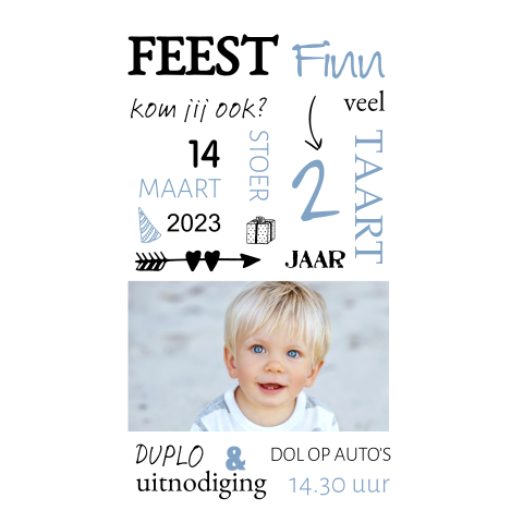 Typografische uitnodiging voor een kinderfeest