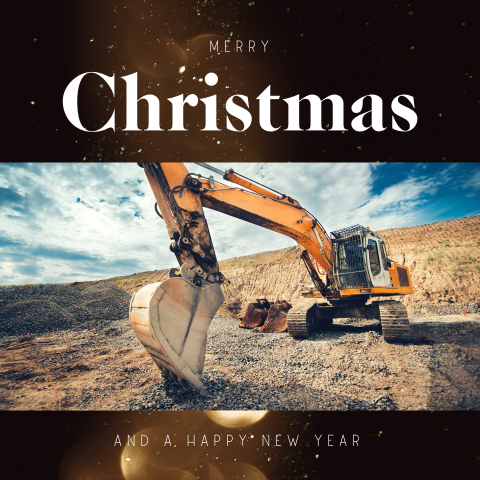 Zakelijke kerstkaart met foto graafmachine