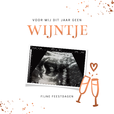 Aankondiging zwangerschap kerst "voor mij geen wijntje"