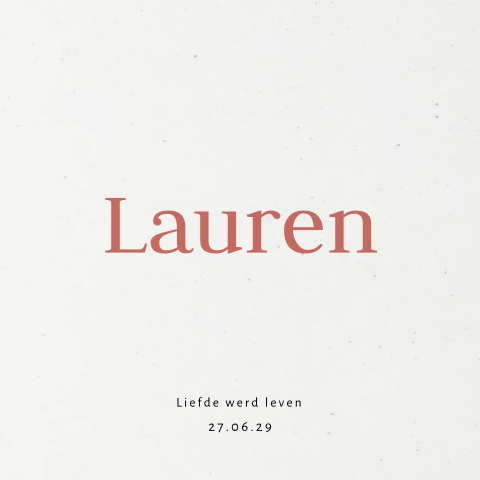 Basic en minimalistisch meisjeskaartje op duurzaam papier