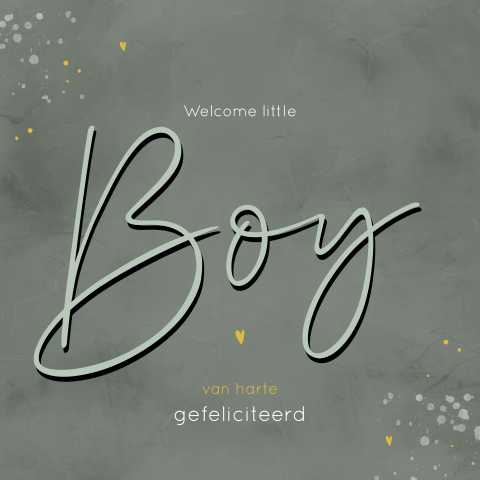 Hippe Boy wenskaart voor de geboorte van een jongen