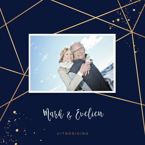 Stijlvolle 25 jaar met foto en geometrische lijnen