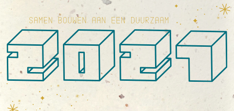Duurzame kerstkaart zakelijk op tulpenbol papier met jaartal 2027