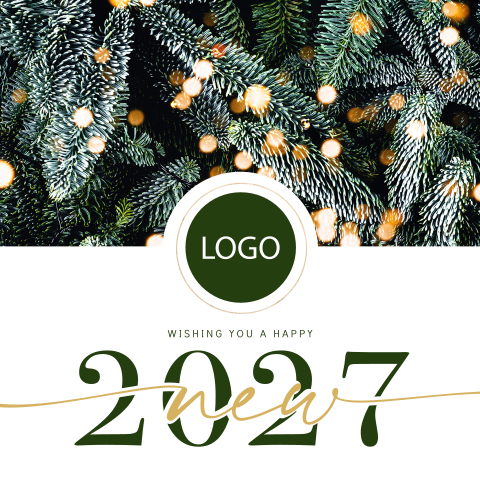 Trendy zakelijke kerstkaart met sfeer foto en logo