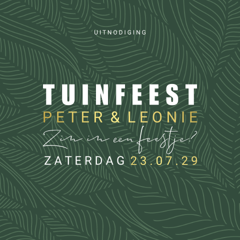 Botanische tuinfeest uitnodiging met foliedruk