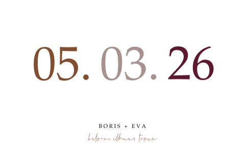 Basic trouwkaart waarop de datum centraal staat