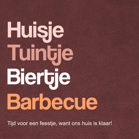Typografische uitnodiging voor een housewarming met lederlook