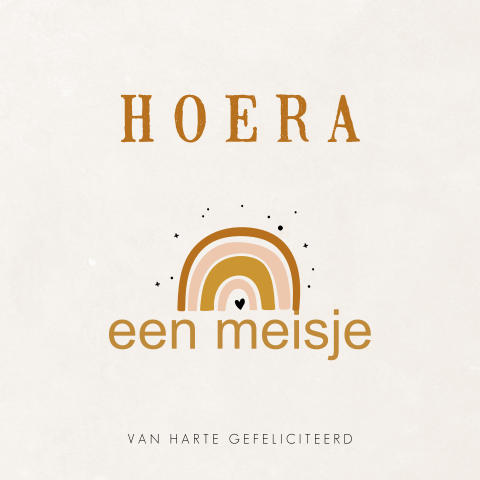 Hoera een meisje geboren met regenboog