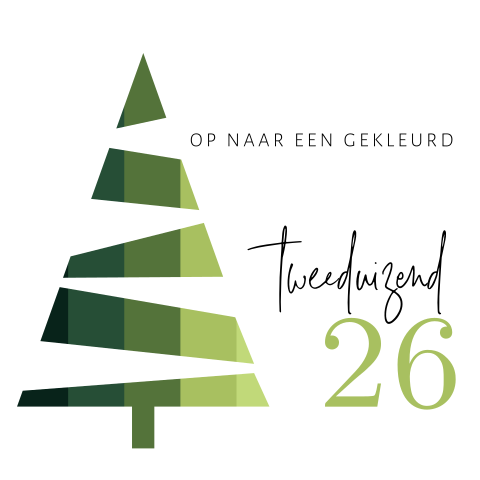 Kleurstalen kerstboom kerstkaart met groentinten