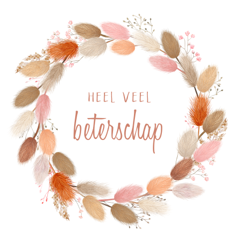 Beterschapskaart bloemenkrans