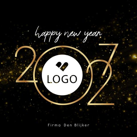 Feestelijke zakelijke kerstkaart Happy New Year 2027 en logo