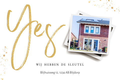 Moderne verhuiskaart Yes met eigen foto