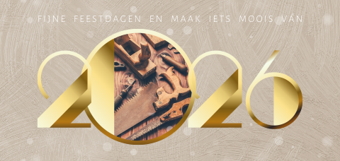 Foto kerstkaart zakelijk met jaartal 2026
