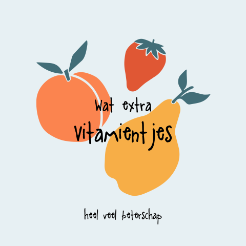 Fruitige beterschapskaart met vitamientjes
