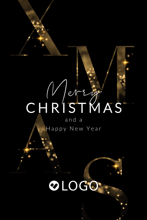 Sparkling zakelijke kerstkaart met eigen logo