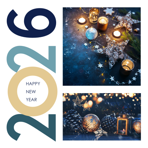 Kerstkaart goede doel met blauw kleuren