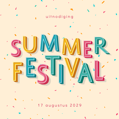 Summer festival uitnodiging met confetti