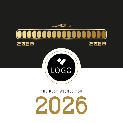 Zakelijke kerstkaart met illustratie loading 2026