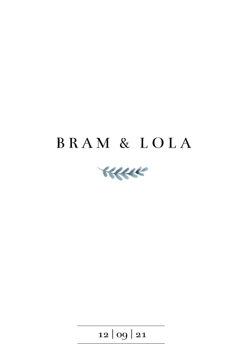 Rustige trouwkaart met botanisch takje