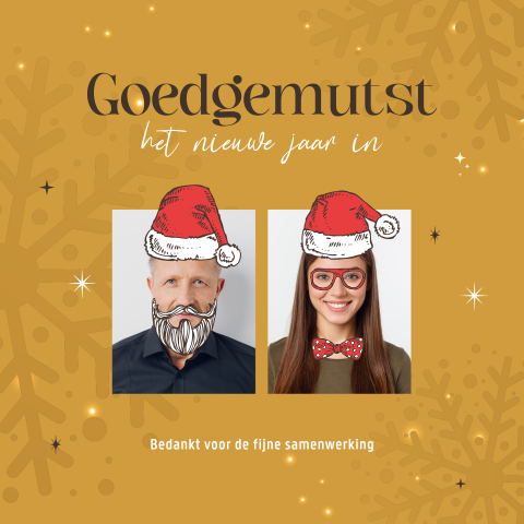 Grappige zakelijke kerstkaart goedgemutst