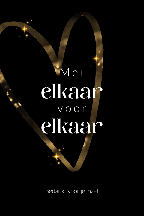Bedankt kerstkaart zakelijk met sparkling hart